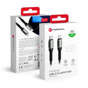 Forcell Cable USB C to Lightning F-Energy PD 3A 27W Cafule 3 m C259 black