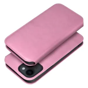 Dual Pocket flip case for iPhone 15 PLUS Book light pink