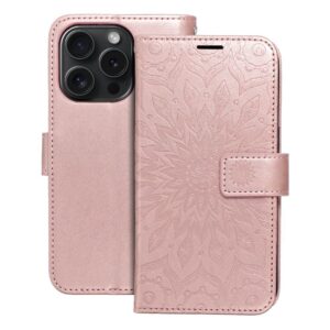 Mezzo Book flip case for iPhone 15 PRO mandala rose gold
