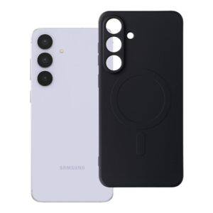 Silicone Mag Cover case for Samsung S25 FE compatible with MagSafe (camera protection) black