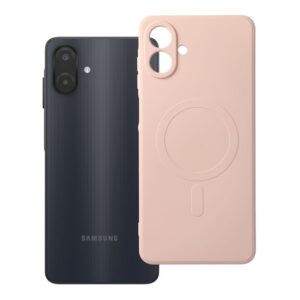 Silicone Mag Cover case for Samsung A08 compatible with MagSafe (camera protection) pink