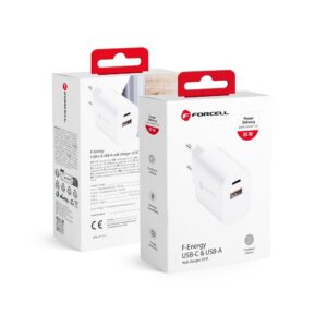 Forcell Phone charger F-Energy USB C + USB A QC4.0 PD 3A 35W TFK-TC-35WPD white