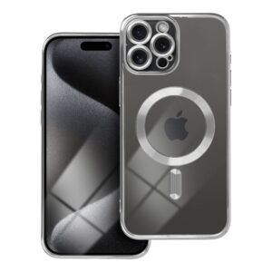 Electro Mag Cover case for iPhone 15 PRO MAX compatible with MagSafe silver