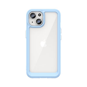 - iPhone 15 Plus Outer Space Reinforced Case with Flexible Frame - Blue