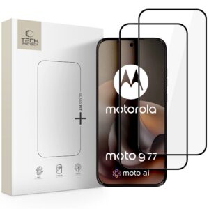 Tempered glass Tech-Protect Glass Fit+ 2-pack Motorola Moto G67 / G77 / G87 Black