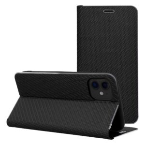 Luna Book Carbon flip case for iPhone 17 PRO MAX / 18 PRO MAX black