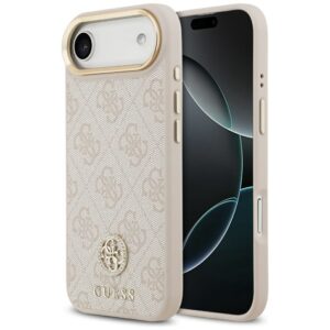 GUESS case for IPHONE 17 Air compatible with MagSafe GUHMP17MP4GRMDEP (PU W/ 4G Strass Logo) pink