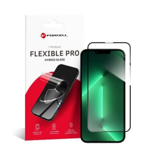 Forcell Hybrid glass to iPhone 13 / 13 PRO / 14 / 16e / 17e (SE 4 2025) Flexible 5D black