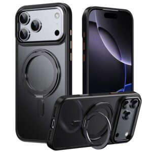 Magnetic Case with Rotating Stand iPhone 18 Pro Max / 17 Pro Max TPU Acrylic MagSafe - Black