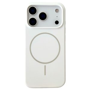For iPhone 18 Pro Max / 17 Pro Max Magnetic Case Liquid Silicone Anti-Drop Phone Back Cover - White