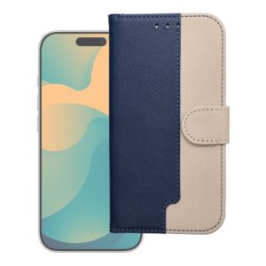 Split Book flip case for iPhone 17 PRO / 18 PRO navy and cream