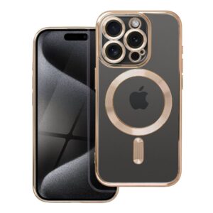 Electro Mag Cover case for iPhone 15 PRO compatible with MagSafe gold