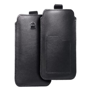 Slip-in leather phone case, pull-up sleeve, for Samsung S21 ULTRA / Huawei P SMART 2021 / Xiaomi Redmi 12 / Oppo A98 5G Royal, size 2XL+tall, black