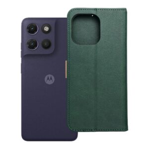Split Book flip case for Motorola G17 POWER green and gold