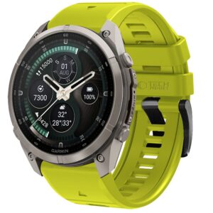 Tech-Protect Silicone Garmin Fenix 5 / 6 / 6 Pro / 7 / 8 / 8 Pro / E / 9 / 9 Pro (51 mm) Volt Lime