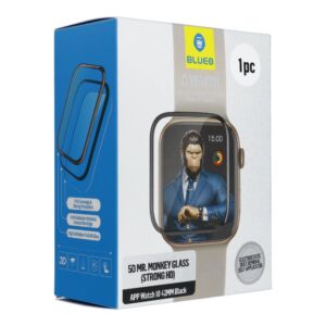 Blueo 5D Tempered Glass for Apple Watch 10/11 42MM Mr. Monkey Glass (Anti-Static Strong HD) black