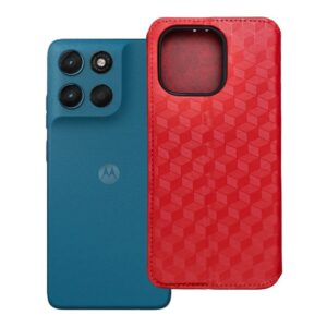 Cubic Book flip case for Motorola G57 POWER red