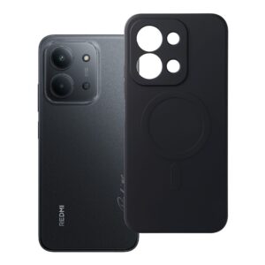 Silicone Mag Cover case for Xiaomi Redmi 15C (173,16 x 81,07 x 8,2) compatible with MagSafe (camera protection) black
