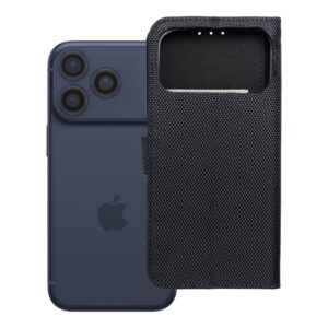 4Card RFID flip case for iPhone 17 PRO MAX / 18 PRO MAX anti-theft tech fabric black