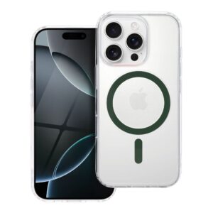 Case for iPhone 14 PRO Drop Glue Colorful Ring Mag Cover compatible with MagSafe dark green