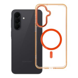 Frame Clear Hybrid Mag Cover case for Samsung A37 compatible with MagSafe hermes orange