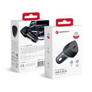 Forcell Car charger F-Energy Carbon USB C QC3.0 PD 3A 20W CC50-1C black