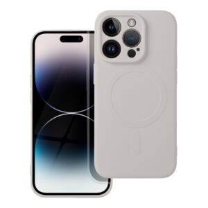 Silicone Mag Cover case for Samsung A56 compatible with MagSafe (camera protection) grey titatnium