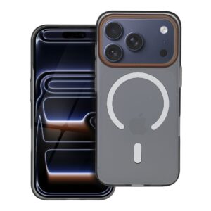 Go Orange case for iPhone 17 Pro Max / 18 Pro Max (low camera edge) compatible with MagSafe black