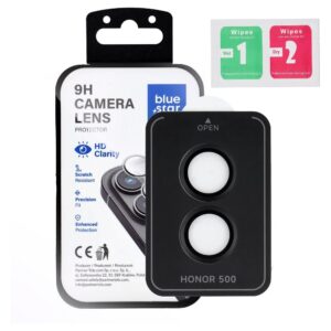 Blue Star Tempered Glass Camera Lens Protector for Honor 500 Easy Install black