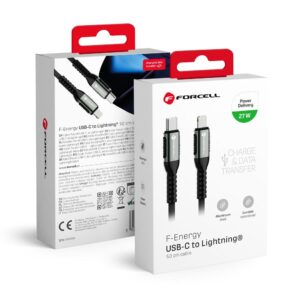 Forcell Cable USB C to Lightning F-Energy PD 3A 27W Cafule 0,5 m C259 black
