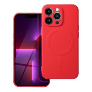 Silicone Mag Cover case for iPhone 13 PRO compatible with MagSafe (camera protection) red