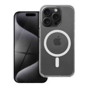 Forcell Case for iPhone 15 PRO F-Protect Clear Hybrid Premium compatible with Magsafe clear