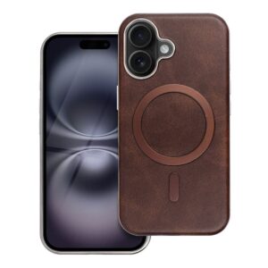 Gentleman Mag Cover case for iPhone 14 compatible with MagSafe brown
