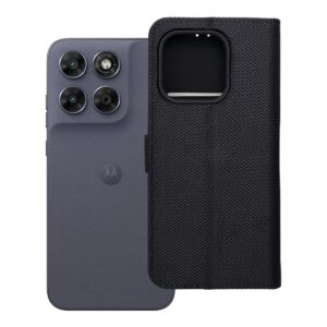 4Card RFID flip case for Motorola G67 / G77 anti-theft tech fabric black