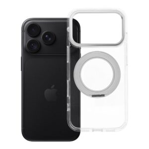 Case for iPhone 18 Pro / 17 Pro Frame Circle Stand compatible with MagSafe transparent
