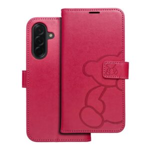Mezzo Book flip case for Samsung A36 5G teddy bear magenta