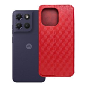 Cubic Book flip case for Motorola G17 POWER red