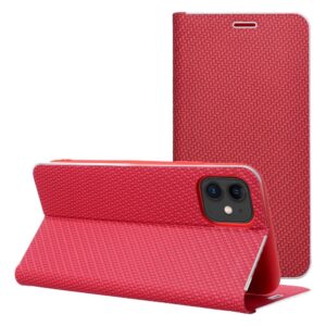 Luna Book Carbon flip case for iPhone 17 PRO MAX / 18 PRO MAX red