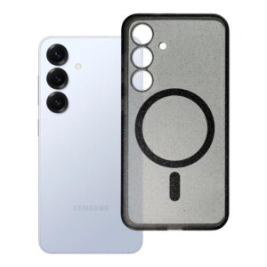 Case for Samsung S25 Clear Mag Cover - Glitter (STR) compatible with MagSafe black glitter