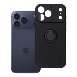 Silicone Ring case for iPhone 17 Pro Max / 18 Pro Max (low camera edge) black