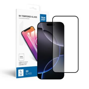 Blue Star Tempered glass to iPhone 16 PRO / 17 / 18 (full glue) 5D black