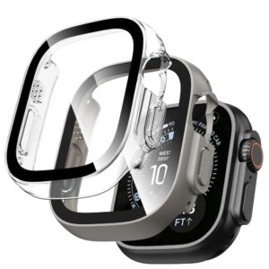 Tech-Protect Defense 2-pack Apple Watch Ultra 1 / 2 / 3 / 4 (49 mm) Titanium & Clear