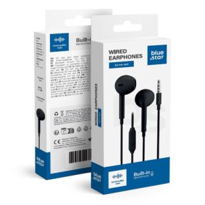 Blue Star Wire earphones Jack 3,5 mm PA-E65 1,2 m black