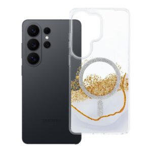 Golden case for Samsung S26 ULTRA compatible with MagSafe white