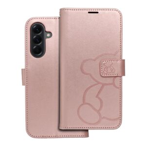 Mezzo Book flip case for Samsung A56 5G teddy bear rose gold
