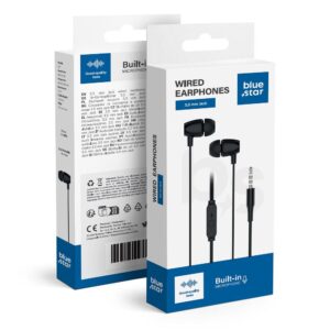 Blue Star Wire earphones Jack 3,5 mm PA-E67 1,2 m black