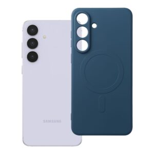 Silicone Mag Cover case for Samsung S25 FE compatible with MagSafe (camera protection) blue
