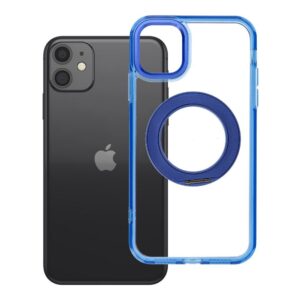 Case for iPhone 11 Frame Circle Stand compatible with MagSafe navy blue