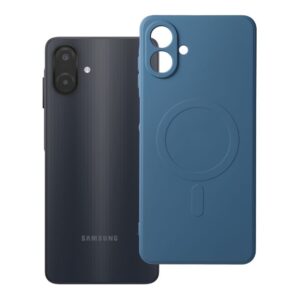 Silicone Mag Cover case for Samsung A08 compatible with MagSafe (camera protection) blue