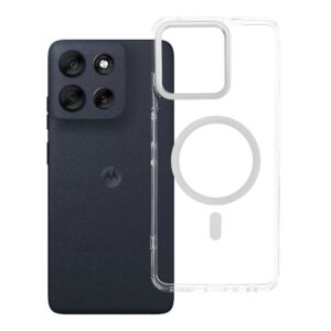 Frame Clear Hybrid Mag Cover case for Motorola G56 compatible with MagSafe transparent